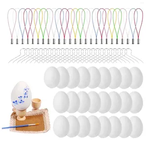 Party Decoration 25Pcs White Easter Eggs 4x6cm For Home Office Favors Activity Supplies