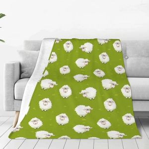 Blankets Sheeps On Grass Soft Fleece Throw Blanket Warm And Cozy For All Seasons Comfy Microfiber Couch Sofa Bed 40"x30"