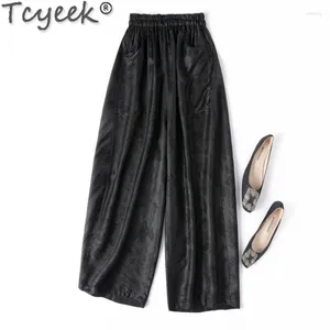 Women's Pants 45MM Real Silk Harem Woman Trousers Fashion Mulberry Spring Ankle-length For Women Clothes