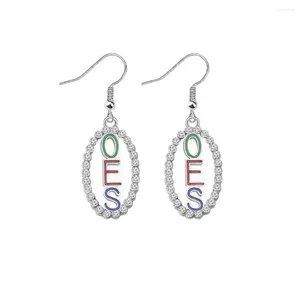 Dangle Earrings Mason Club Members Gifts Society Order Eastern Star Letters OES Jewelry