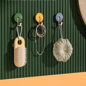 Hooks 4pcs Self-adhesive Wall Hanging Sticky Hook Bathroom Wall-mounted Light Luxury Punch-free Traceless Home Strong