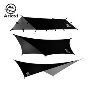 Aricxi tarp 210t polyester Ultralight Tarp Outdoor Camping black silver coating Anti-ultraviolet square hexagon sun shelter tarp 240327