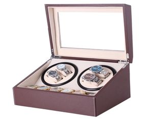 GENBOLI US Plug Watch Winders Brown PU Leather Collection Storage Box Watch Display Jewelry Automatic Mechanical Winder Box4851570