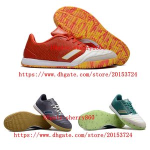 남성 축구 신발 탑 Salaes IC Cleats 축구 부츠 야외 Scarpe Da Calcio Green Blue Yellow