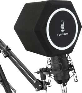 Acessórios GMARK Microfone Wind Shield Pop Filter Isolation Ball Acoustic para Record Studios Mic Soundabsorbing Facive