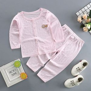 Sets For Girls Baby Summer Sleepwear Thin Type Boy Outfits Pure Cotton Suit Children Pajamas Air Conditioning Wearing Nightgown 240325