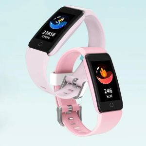 Armband t11 smart klocka laddningsbar hjärtfrekvensövervakning silikon 1,08 tum barn sport bluetooth klocka för Android för iOS