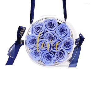 Decorative Flowers Preserved Flower Design Mother's Day Gifts Eternal Rose Candy Bag Backpack Roses In Acrylic Gift Box