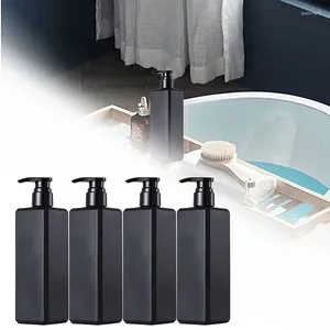 Liquid Soap Dispenser Bottle Shampoo Lotion Pump Shower Gel Holder Empty Container 500ml Black 1/2/4pcs