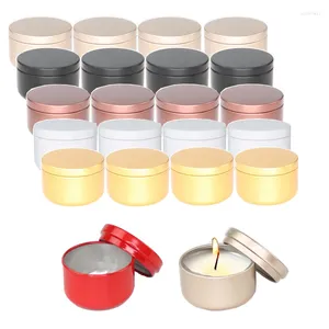 Depolama Şişeleri 24 PCS 50ml Alüminyum Mum Tin Yuvarlak Kaplar Pratik Kavanozlar Katı Hava geçirmez Metal Kavan Krem Potu