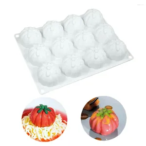 Backformen 12 Hohlraum Halloween Kürbis Silikon 3D -Kuchenformen für Schimmeldekoration Werkzeuge Dessert Schokoladenküchenzubehör