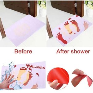 Bath Mats Halloween Horrible Floor Mat Color Changing Bloody Badrum Non-halk Water Party Carpet Festival Door