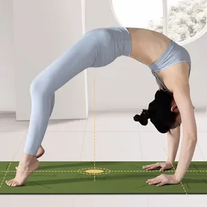 Badmattor Yoga Mat Natural Rubber PU för flickor Anti Slip -Absorbering Fitnessövningar Dansljudisolering 5mm förtjockningskudde
