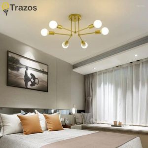 Ceiling Lights Nordic Creative Iron Light 6 Head Bedroom Simple Modern Living Room Study