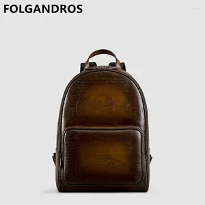 Backpack Men's Luxury Classic Italian Leather Brand Multifunction Designer Daypack Vintage Laptop Travel Bag
