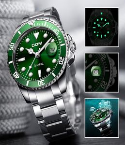 2019 Top Brand Dom Luxury Mens Watch 30m Data aquática Relógio Masculino Sports Men Weltz Wrist Watch Relogio Masculino5071017