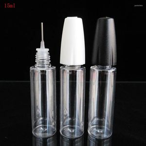 Lagringsflaskor 10st 15 ml Design PET Tomt påfyllningsbar flasknålspets Droper för ego E Liquid Clear Plast Liten Bottl