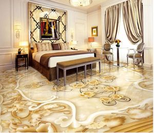 Wallpapers Waterproof Floor Mural Painting Tiles Marble 3D Relief Po Wallpaper Stereoscopic For