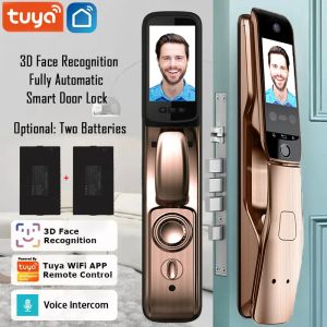 Lock WiFi Tuya App com um intercomunicador de câmera Reconhecimento de face de face Smart bloqueio de porta smart bloqueio de senha de impressão digital