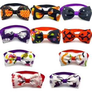 Dog Apparel 10 Pcs Halloween Bowties Pumpkin Candy Bow Ties Adjustable Collar Decoration Neckties Pet Products For Dogs Accessories