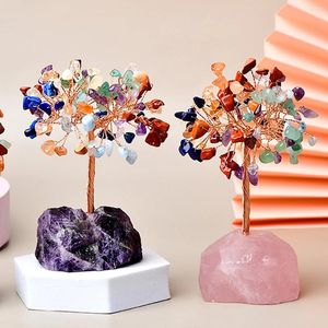 Decorative Figurines Crystal Tree 7 Chakra Of Life Natural Crystals Stone Lucky For Positive Energy Feng Shui Ornaments Home
