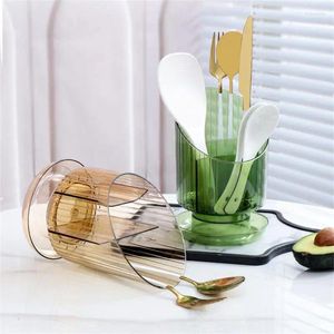 Kitchen Storage Household Chopsticks Holder Durable Light Luxury Transparent Put The Knife Rack Drain