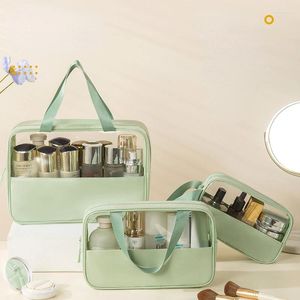 Storage Bags 3pcs Travel Waterproof Transparent Cosmetic Bag Portable Large Capacity PVC Bath Case Organizer