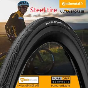 Continental Ultra Sport III -проводные шины 700 x 23C 25C 28C Bicycle Tire Bike развертываемые велосипедные колеса 700C шина 240325