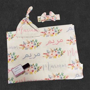 طفل مخصص PO Swaddle Wrap DIY مخصص من القطن المولود طفل صغير بطانية التقويم الفراش سرير هدية عيد ميلاد 240322