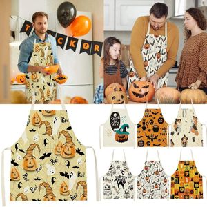 Tischmatten Schürze Frauen Herren Halloween Funny Muster Design Cosplay Kleid Schwarz