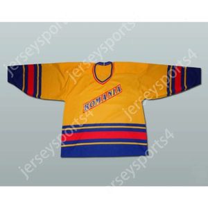 GDSIR Custom Romênia Seleção Nacional de Hóquei Amarelo Jersey Novo ED S-M-L-XL-XXL-3XL-4xl-5xl-6xl