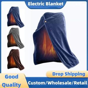 Blankets USB Heated Blanket 2024 Winter Cordless Electric Machine Washable Super Cozy Soft Wearable For Men Women Office