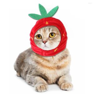 Dog Apparel Cat Strawberry Hat Adjustable Comfortable Pet Costume Decoration Headgear For Festival Daily Wear Birthday Party