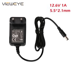 Tillbehör CE Ul Autentiserad AC 100240V Ingång DC 12.6V 1A Output Power Supply EU Plug Power Adapter Charger för CCTV fiskekamera