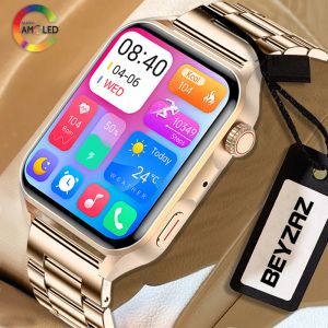 Uhren 2022 NFC SmartWatch Frauen Amoled HDSCreen Immer aus Display Bluetooth Call Smart Watch Men Custom Dial Sport Fitness Uhren+Box