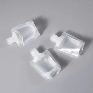 Bottiglie di stoccaggio in plastica stand up tampone da beccuccio pacchetto di imballaggio per trucco riutilizzabile sottoposita il packaging a conchiglia trasparente liquido