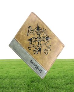Anime Kingdom Hearts Torebka wytłaczanie logo pu skórzane portfele dla mężczyzn kobiety piękny karta dolara krótki portfel309u9483254