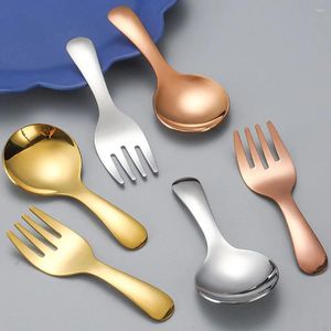 Spoons Portable Spoon Fork Tabellery utomhus reser camping rostfritt stål bestick för vandringsläger matlagning leveranser