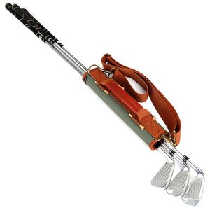 Tourbon Vintage Golf Clubs держатель -держатель Canvas Кожаный пакет для гольф -санкет