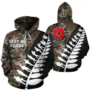 Herren Hoodies Winter 3D Aotearoa Zealand Silber Farn in Sweatshirts Kid Fashion cool