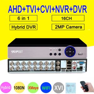 Registratore Rilevamento della faccia del pannello d'argento 1080N Xmeye Auido H.265+ 16 canale 16CH 6 in 1 WiFi Hybrid NVR CVI TVI AHD Surveillance CCTV DVR