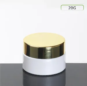 Storage Bottles 20G Blue/green/frosted Glass Jar Shiny Gold Lid For Essence/eye Cream/day Cream/moisturizer Cosmetic Packing Bottle