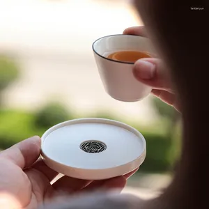 Bandejas de chá Titular de xícara de cerâmica redonda Zen Cushion Isolamento de calor Rest Acessórios para cerimônia doméstica