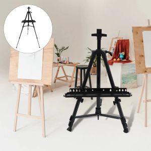 Staffli 1 Set Double Tier Displayen Easel Stand Metal Material TIDALS JASTABLE AAFFEL för målning Canvases For Table Artistic