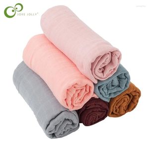 Koce 120x120 Bambus Fibre Pure Cotton Gaza Ręcznik Baby 2layer Zwykła oddychająca koc Born Trolley Sunshade Ddj