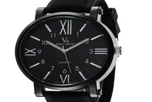 Новый v6casual Quartz Men Men Watch Fashion -Roman Numerals Выпускные наручные часы Dropship Силиконовые часы модные часы платья часы chri6591519