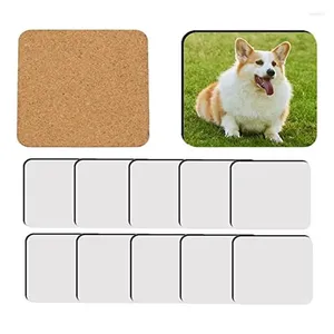 Table Mats 12 Pcs Sublimation Square Blanks Bulk MDF Hardboard Cork Coasters Blank