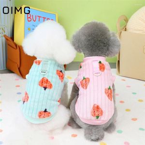 Dog Apparel OIMG Pet Dogs Clothing Winter Puppy Outfits Strawberry Print Small Hoodies Chihuahua Schnauzer Cute Pets Cats Sweatshirts