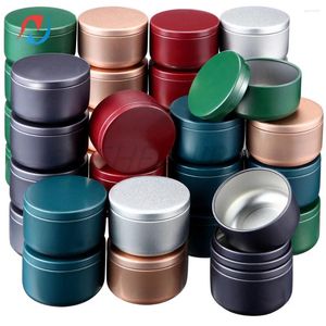 Storage Bottles 120Pcs 50ml Empty Candle Jars Round Metal Tins With Lids For Making Arts Crafts Container DIY Containers
