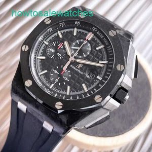 Luxury AP Wrist Watch Mens Royal Oak Offshore 26400AU Automatisk mekanisk precision Stål Datum begagnade 42 mm svart pandaplatta